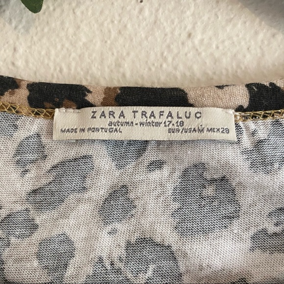 Zara Trafaluc Leopard Boxy Short Sleeve Shirt M - Picture 5 of 5